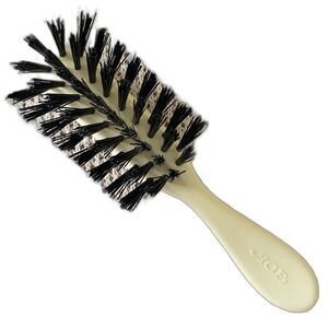 Vintage ACE Hair Brush Flared Nylon Bristles 5.5" Cream Plastic Handle Travel